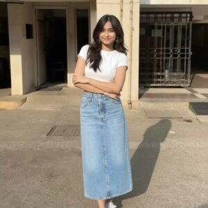 discover a chic, modest summer look featuring a…